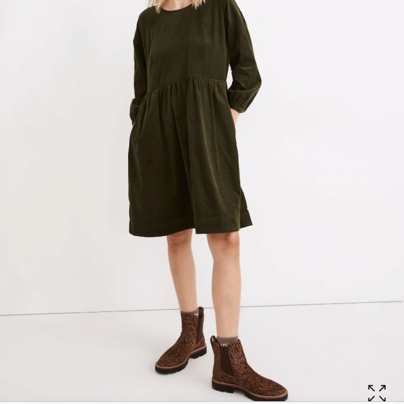 New: Madewell Relaxed Baby Corduroy Dress with Pockets. Size Large - Picture 2 of 13
